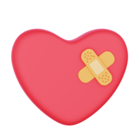 curar coração 3d ilustração para uiux, rede, aplicativo, apresentação, etc png