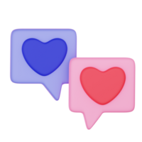 kärlek chatt 3d illustration för uiux, webb, app, presentation, etc png