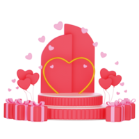 Valentine Podium 3D Illustration for uiux, web, app, presentation, etc png