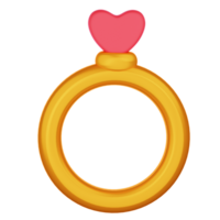 coração anel 3d ilustração para uiux, rede, aplicativo, apresentação, etc png