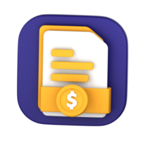 Dolalr payment file 3D Illustration for uiux, web, app, presentation, etc png