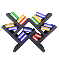 estante de livros 3d ilustração para uiux, rede, aplicativo, apresentação, etc png
