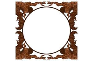 Tree Trunk Ornament Frame Border For Decoration Nature Theme vector