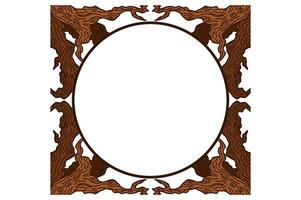 Tree Trunk Ornament Frame Border For Decoration Nature Theme vector