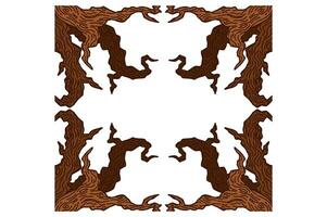 Tree Trunk Ornament Frame Border For Decoration Nature Theme vector