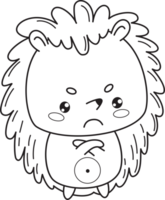 Disgruntled angry outline hedgehog png