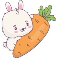 Cute bunny with carrot png