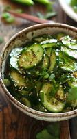 AI generated Spicy Korean cucumber salad oi muchim photo