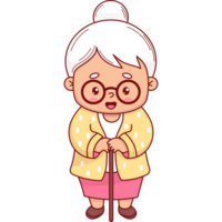 Happy kawaii grandmother png