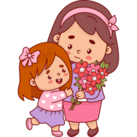 carino donna con figlia png