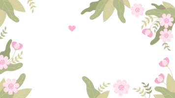 Blumen- Rahmen Rosa Blumen und Blätter png