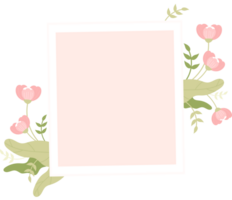 foto kader met zacht roze bloemen png