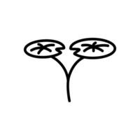 lotus plant icon vector in line style