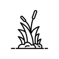 grass icon vector in line style