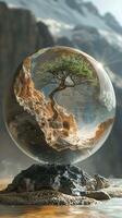 ai generado esculpido pelotas de ecosistemas Desierto foto