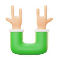 love you gesture 3d icon illustration png