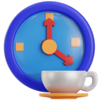 cofee tempo 3d illustrazione png