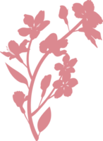 Sakura branch with flowers decoration. png