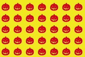 Halloween pumpkins pattern. Many scary pumpkin faces background photo