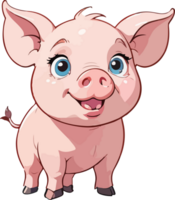 ai généré porcin animal dessin animé personnage png