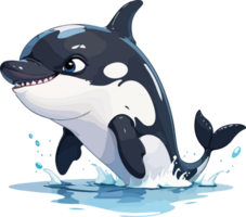 ai generato orca paus cartone animato design png