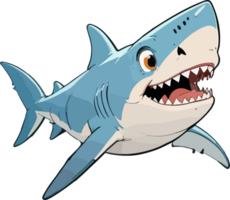 AI generated Shark Fish Cartoon Illustration png