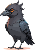 AI generated Crow Bird Cartoon Clipart png