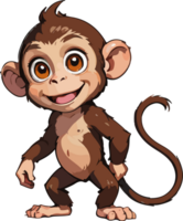 ai generato carino scimmia cartone animato arte png