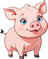 AI generated Cartoon Pig Animal Image png