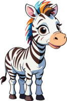 ai generiert Zebra mit bunt Haar Bild png