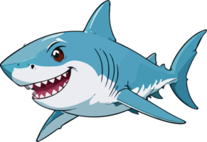 AI generated Shark Fish Cartoon Design png