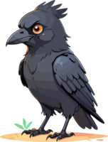 AI generated Crow Bird Cartoon Character png