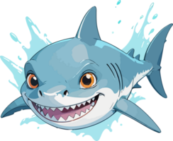 AI generated Shark Fish Cartoon Mascot png