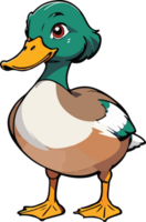 AI generated Mallard Duck Cartoon Animal Art png