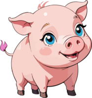 ai generado cerdito animal dibujos animados Arte png