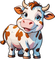 AI generated Cartoon Cow Animal Mascot png