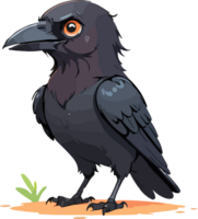 ai generado cuervo pájaro dibujos animados mascota png