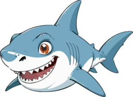 AI generated Shark Fish Cartoon Sticker png