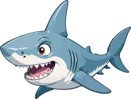 AI generated Shark Fish Cartoon Style png