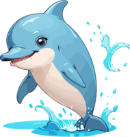 ai generato delfino cartone animato illustrazione png