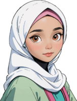 ai generado mujer vistiendo hijab dibujos animados acortar Arte png