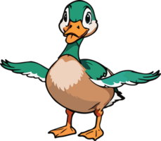 ai généré colvert canard dessin animé animal agrafe art png