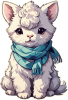 AI generated Cute Alpaca with Scarf Image png