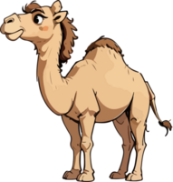 AI generated Camel Flat Cartoon Sticker png