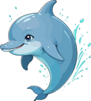 ai generato delfino cartone animato design png