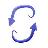 3d azul flecha icono aislado en transparente fondo-3d ilustración png