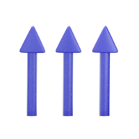 3d blue arrow icon isolated on transparent background-3D illustration png