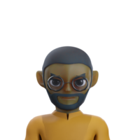 oud Mens vervelend bril 3d avatar png