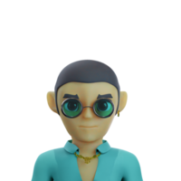 frio joven hombre vistiendo ligero azul camisas 3d avatar png