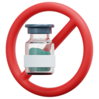 no vaccines 3d render icon illustration png